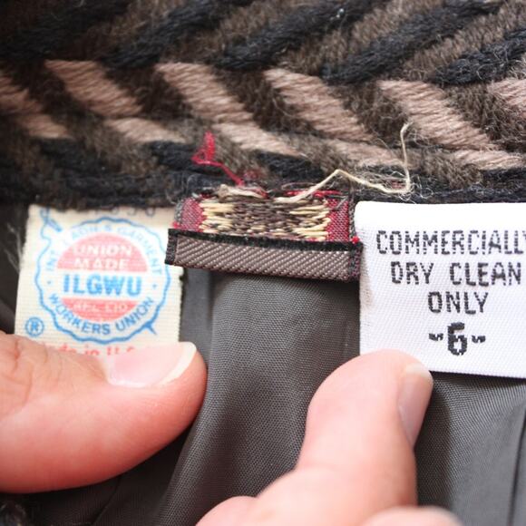 Vintage Union Made Skirt Women's Size 6 Brown Wool Pencil - Picture 5 of 5